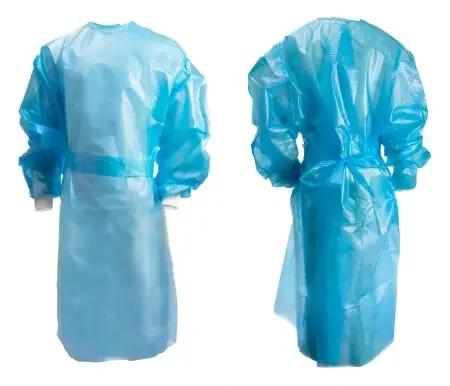 McKesson – Chemotherapy Procedure Gown Large Blue NonSterile AAMI Level 2 / ASTM D6978 Disposable – 16-54KVL