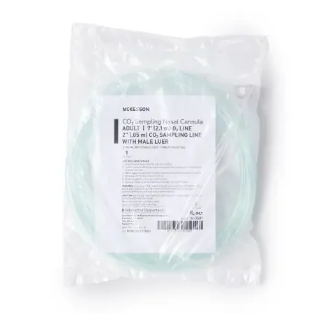 McKesson – ETCO2 Nasal Sampling Cannula with O2 Delivery With Oxygen Delivery Adult Curved Prong / NonFlared Tip – 16-0581