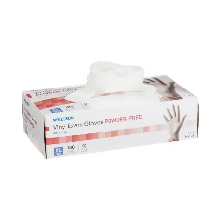 McKesson – Exam Glove X-Large NonSterile Vinyl Standard Cuff Length Smooth Clear Not Chemo Approved – 14-120