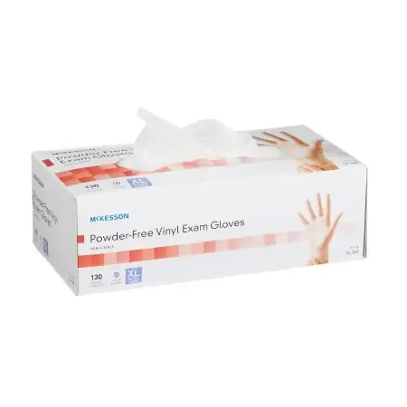 McKesson – Exam Glove X-Large NonSterile Vinyl Standard Cuff Length Smooth Clear Not Chemo Approved – 14-140