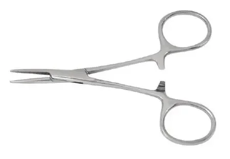 McKesson – Hemostatic Forceps Hartmann-Mosquito 3-1/2 Inch Length Office Grade Stainless Steel NonSterile Ratchet Lock Finger Ring Handle Straight 1 X 1 Prongs – 43-2-409