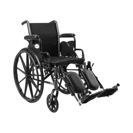 McKesson – Lightweight Wheelchair Dual Axle Desk Length Arm Swing-Away Elevating Legrest Black Upholstery 16 Inch Seat Width Adult 300 lbs. Weight Capacity – 146-K316DDA-ELR