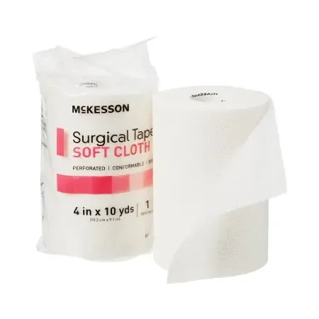 McKesson – Medical Tape Perforated Soft Cloth 4 Inch X 10 Yard White NonSterile – 172-49240