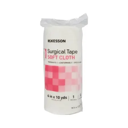 McKesson – Medical Tape Perforated Soft Cloth 6 Inch X 10 Yard White NonSterile – 172-49260