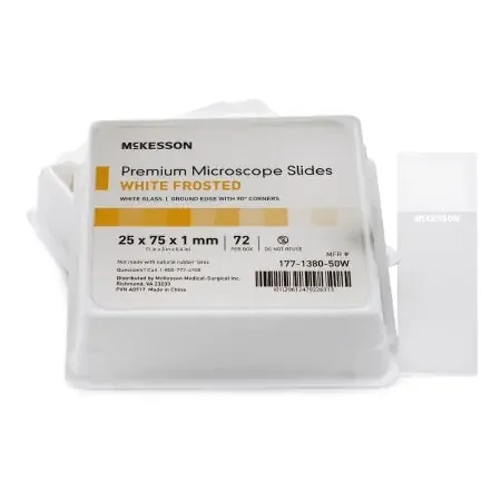 McKesson – Microscope Slide 25 X 75 X 1 mm White Frosted End – 177-1380-50W