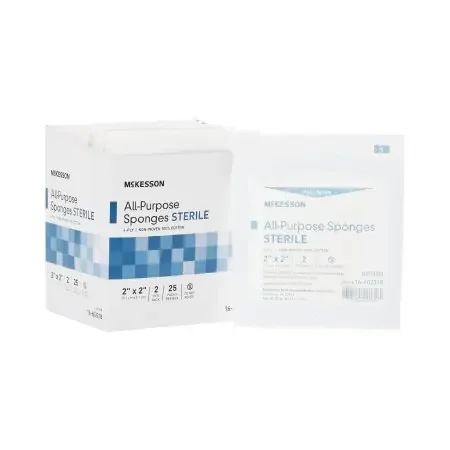 McKesson – Nonwoven Sponge Cotton 4-Ply 2 X 2 Inch Square Sterile – 16-602318