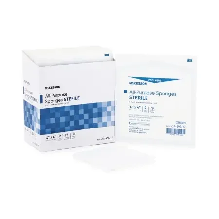 McKesson – Nonwoven Sponge Cotton 4-Ply 4 X 4 Inch Square Sterile – 16-602317