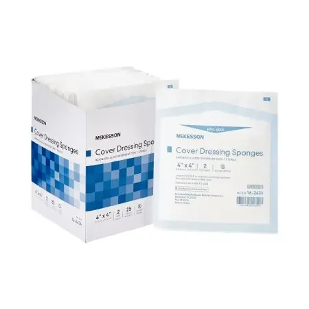 McKesson – Nonwoven Sponge Nonwoven / Rayon / Cellulose 4 X 4 Inch Square Sterile – 16-2436