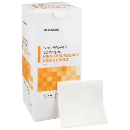 McKesson – Nonwoven Sponge Polyester / Rayon 4-Ply 4 X 4 Inch Square NonSterile – 16-40444