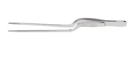 McKesson Argent – Dressing Forceps Gruenwald-Jansen 6-1/2 Inch Length Surgical Grade Stainless Steel NonSterile NonLocking Bayonet Handle Straight Serrated Tips – 43-1-605