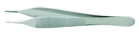 McKesson Argent – Dressing Forceps Hudson-Ewald 4-3/4 Inch Length Surgical Grade Stainless Steel NonSterile NonLocking Thumb Handle Straight Serrated Tips – 43-1-769