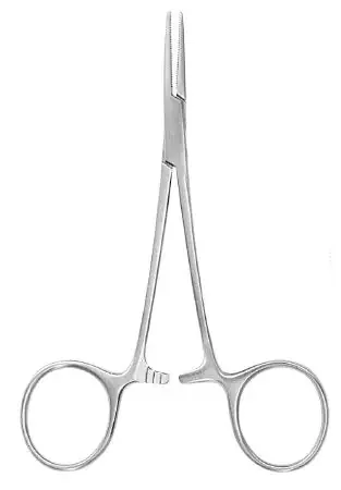 McKesson Argent – Hemostatic Forceps Hartmann-Mosquito 3-1/2 Inch Length Surgical Grade Stainless Steel NonSterile Ratchet Lock Finger Ring Handle Curved – 43-1-421