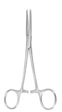 McKesson Argent – Hemostatic Forceps Kelly 5-1/2 Inch Length Surgical Grade Stainless Steel NonSterile Ratchet Lock Finger Ring Handle Straight – 43-1-436