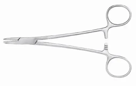 McKesson Argent – Needle Holder 6 Inch Length Serrated Jaws Finger Ring Handle – 43-1-847