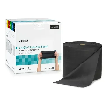McKesson CanDo – Exercise Resistance Band Black 5 Inch X 50 Yard X-Heavy Resistance – 169-5625