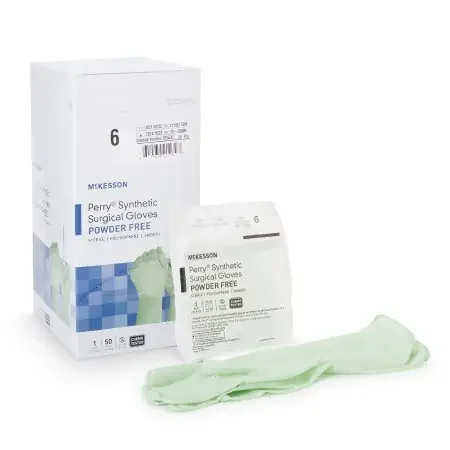McKesson Perry Performance Plus – Surgical Glove Size 6 Sterile Pair Polyisoprene Extended Cuff Length Smooth Green Chemo Tested – 20-2060N