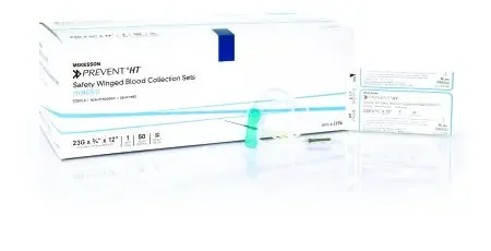 McKesson Prevent – Blood Collection Set 23 Gauge 3/4 Inch Needle Length Safety Needle 12 Inch Tubing Sterile – 2194
