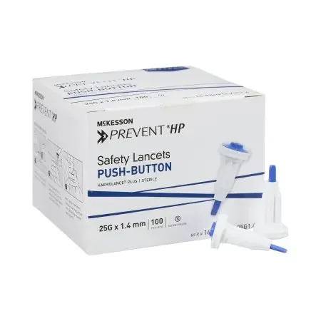 McKesson Prevent – Lancet Fixed Depth Lancet Needle 1.4 mm Depth 25 Gauge Push Button Activation – 16-PBHPSL25G1.4
