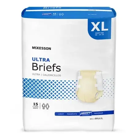 McKesson Ultra – Unisex Adult Incontinence Brief X-Large Disposable Heavy Absorbency – BRULXL
