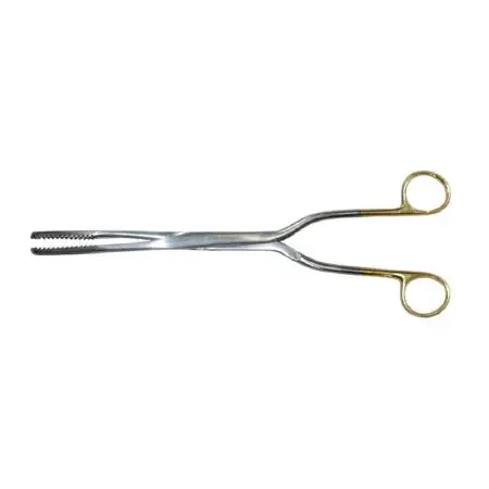 MedGyn – Obstetrical Forceps Fink 10-1/2 Inch Length Surgical Grade Stainless Steel NonSterile NonLocking Finger Ring Handle Slightly Curved 13 mm Jaws with Concave Tips – 031176