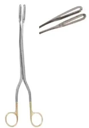 MedGyn – Obstetrical Forceps Sopher 11 Inch Length Surgical Grade Stainless Steel NonSterile NonLocking Finger Ring Handle Slightly Curved Serrated Fenestrated Oval Jaws – 031126
