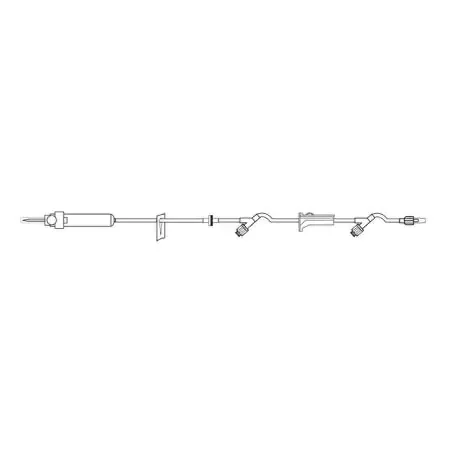 MedSource – Primary IV Administration Set 15 Drops / mL Drip Rate 105 Inch Tubing 2 Ports – MS-83105
