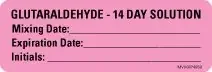 MedVision – Drug Label Anesthesia Label Glutaraldehyde 14 Day Solution Mixing Date_ExpirationDate_ Int Pink 1 X 2-15/16 Inch – MV06FP4859