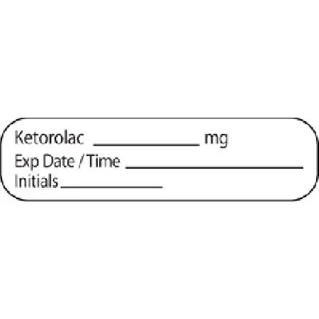 MedVision – Drug Label Anesthesia Label Ketorolac_mg Exp_Date/Time_ Int_ White 3/8 X 1-7/16 Inch – MV02SW2900P