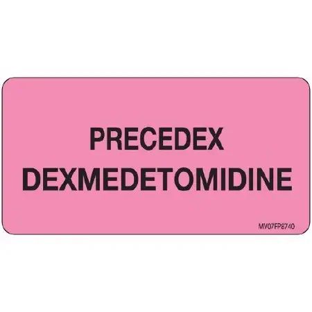 MedVision – Drug Label Anesthesia Label Precedex Dexmedetomidine Pink 1-1/2 X 2-15/16 Inch – MV07FP8740