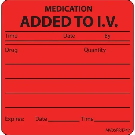 MedVision – Pre-Printed Label Anesthesia Label Red Paper Medication Added Black Medication Instruction 2-1/2 X 2-7/16 Inch – MV05FR7329