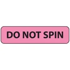 MedVision – Pre-Printed Label Auxiliary Label Fluorescent Pink Do Not Spin Black Safety and Instructional 5-16 X 1-1/4 Inch – MV01FP1089