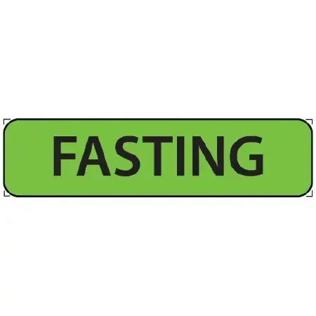 MedVision – Pre-Printed Label Auxiliary Label Green Paper FASTING Black Safety and Instructional 5/16 X 1-1/4 Inch – MV01FG6616