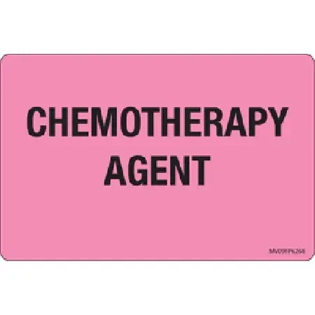 MedVision – Pre-Printed Label Warning Label Pink Paper CHEMOTHERAPY AGENT Black Biohazard 2-5/8 X 4 Inch – MV09FP6268