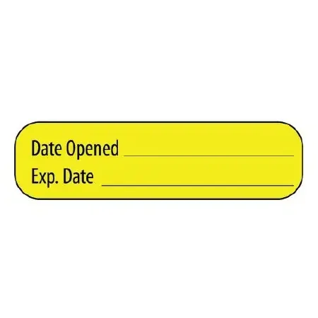 MedVision – Pre-Printed / Write On Label Advisory Label Yellow Paper Date Opened/Exp. Date Black Quality Control Label 3/8 X 1-7/16 Inch – MV02SY8807