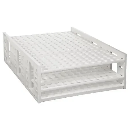 Mega Racks – Clinical Test Tube Rack 216 Place 5 to 7 mL Tube Size White 3-3/5 X 9-1/3 X 13-1/3 Inch – HS24322E