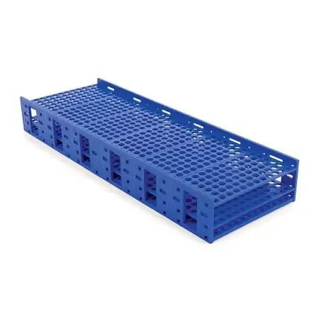 Mega Racks – Double-Sided Test Tube Rack 432 Place 5 to 7 mL Tube Size Blue 3-1/8 X 9-1/3 X 26-1/2 Inch – 120113