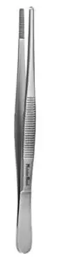 MeisterHand – Dressing Forceps 5-1/2 Inch Length Surgical Grade German Stainless Steel NonSterile NonLocking Thumb Handle Straight Serrated Tips – MH6-8