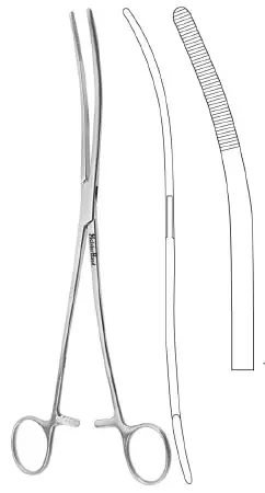 MeisterHand – Dressing Forceps Bozeman 10-1/2 Inch Length Surgical Grade German Stainless Steel NonSterile Ratchet Lock Finger Ring Handle Curved Serrated Tips – MH7-622