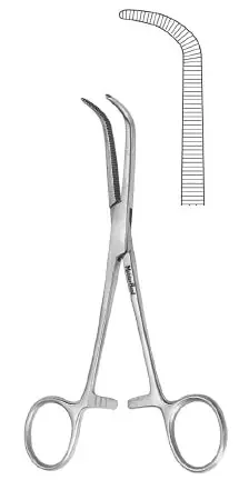 MeisterHand – Hemostatic Forceps Mixter 7-1/4 Inch Length Surgical Grade German Stainless Steel NonSterile Ratchet Lock Finger Ring Handle Full Curved Serrated Tips – MH7-202