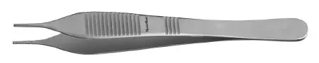 MeisterHand – Tissue Forceps Adson 4-3/4 Inch Length Surgical Grade German Stainless Steel NonSterile NonLocking Thumb Handle Straight 1 X 2 Teeth with Tying Platform – MH6-123