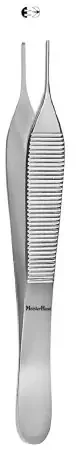 MeisterHand – Tissue Forceps Adson 4-3/4 Inch Length Surgical Grade German Stainless Steel NonSterile NonLocking Thumb Handle Straight Delicate 2 X 3 Teeth – MH6-122