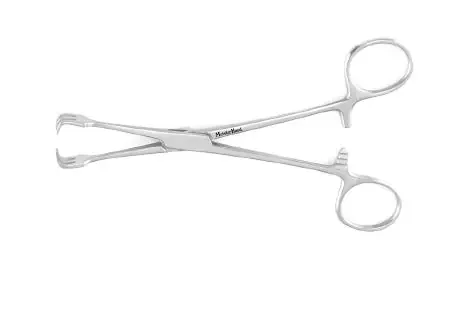 MeisterHand – Traction Forceps Lahey 6-1/4 Inch Length Surgical Grade German Stainless Steel NonSterile Ratchet Lock Finger Ring Handle Straight 3 X 3 Teeth – MH12-80