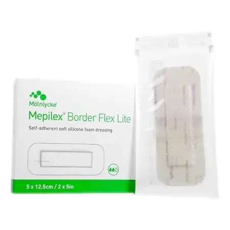 Mepilex Border Flex Lite – Silicone Foam Dressing 2 X 5 Inch Rectangle Adhesive with Border Sterile – 581100