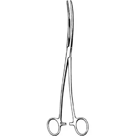 Merit – Dressing Forceps Bozeman 10-1/4 Inch Length Mid Grade Stainless Steel NonSterile Ratchet Lock Finger Ring Handle Slightly Curved Blunt Serrated Jaws – 98-374