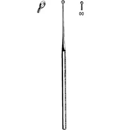 Merit – Ear Curette Buck 6-1/2 Inch Length Octagonal Handle Size 00 Tip Angled Round Fenestrated Tip – 98-162