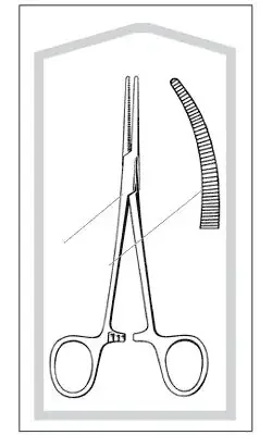 Merit – Hemostatic Forceps Crile 5-1/2 Inch Length Mid Grade Stainless Steel Sterile Finger Ring Handle Curved Serrated – 96-2553M