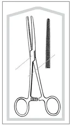 Merit – Hemostatic Forceps Rochester-Pean 7-1/4 Inch Length Mid Grade Stainless Steel Sterile Ratchet Lock Finger Ring Handle Straight Serrated Jaws – 96-3006M