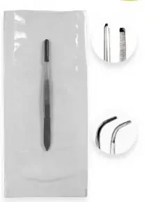 Merit – Iris Forceps 4 Inch Length Floor Grade Stainless Steel Sterile Thumb Handle Half Curved – 96-2515M