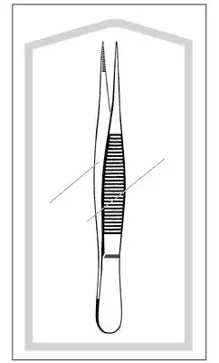 Merit – Splinter Forceps 4-1/2 Inch Length Mid Grade Stainless Steel Sterile NonLocking Thumb Handle Straight Serrated Fine Point Tip – 96-2412M