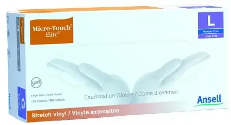 Micro-Touch Elite – Exam Glove Large NonSterile Vinyl Standard Cuff Length Smooth Ivory Not Chemo Approved – 3093